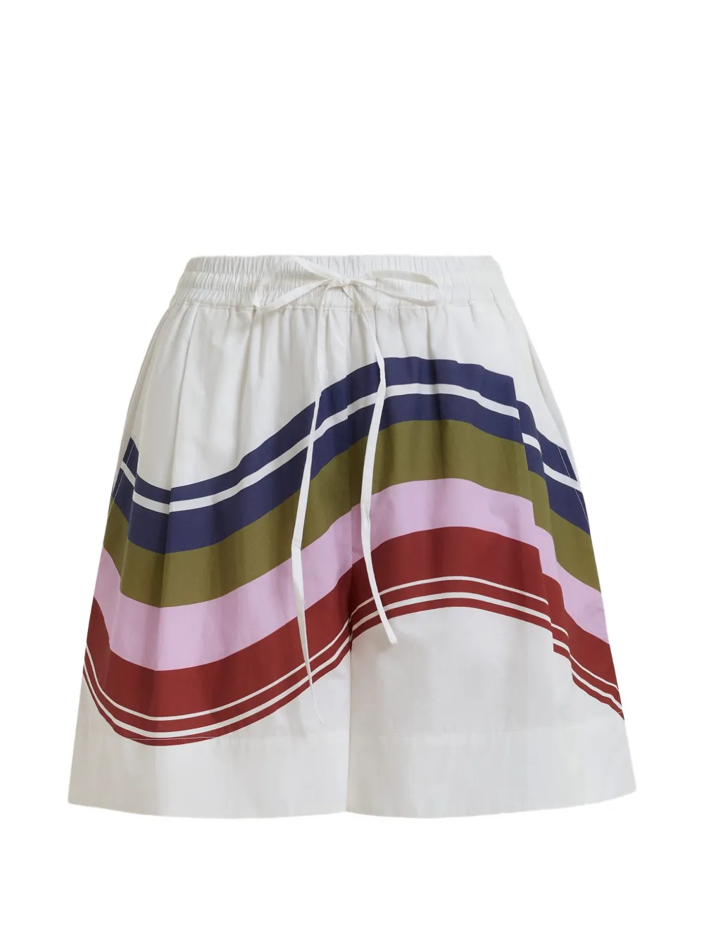 Essentiel Antwerp stripe-print drawstring shorts - Bianco