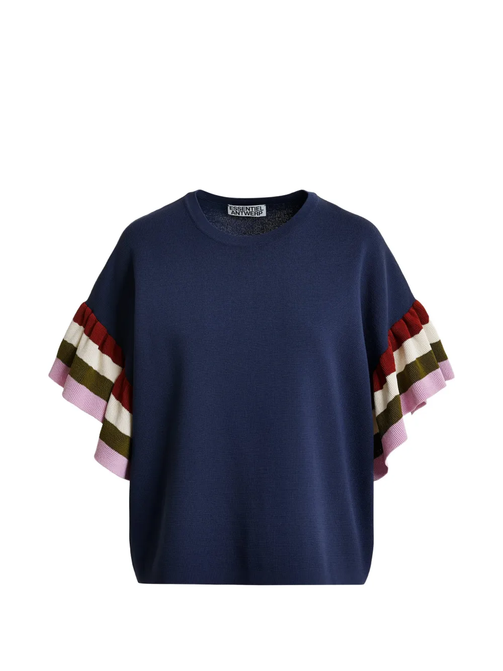 Essentiel Antwerp Januari ruffled-sleeve T-shirt - Blu