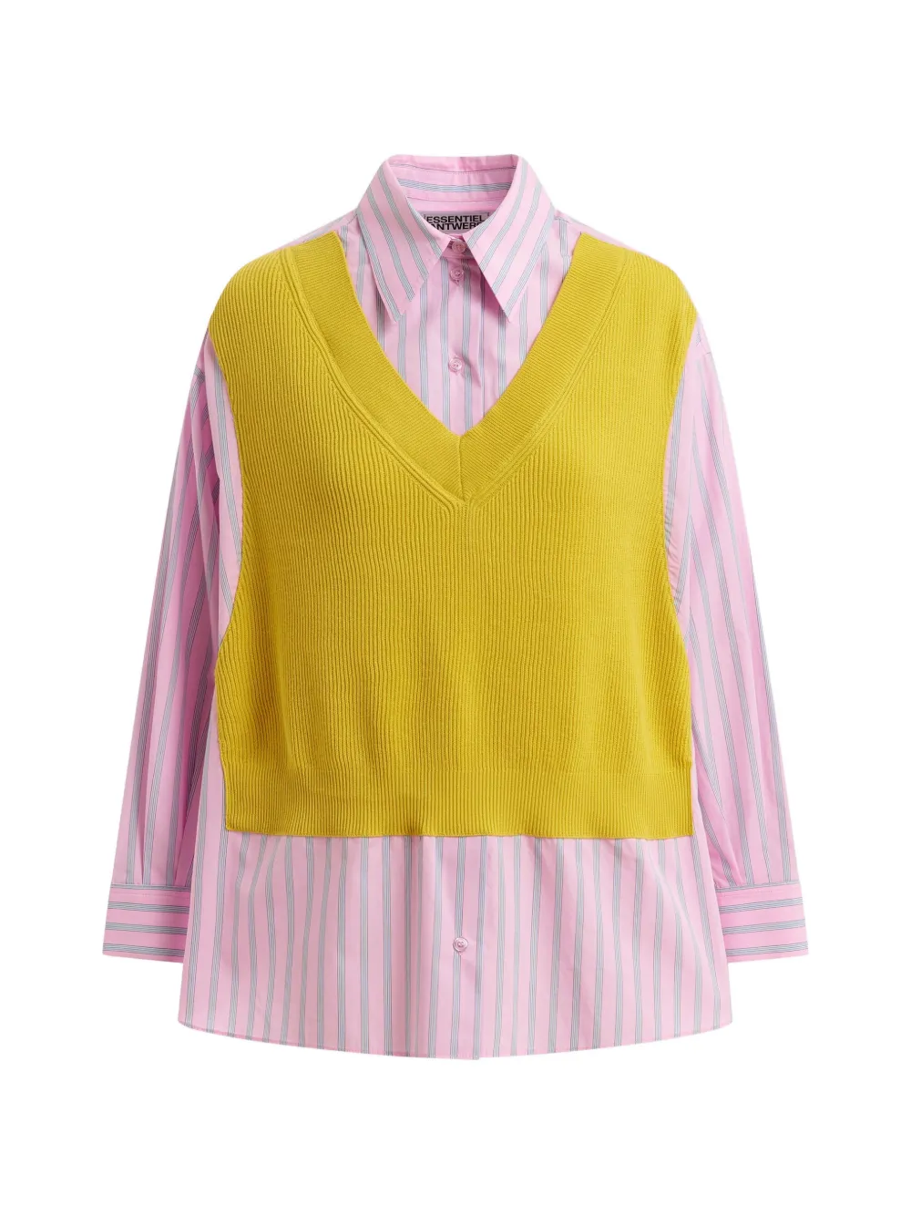 Essentiel Antwerp Jit striped layered-effect shirt - Rosa