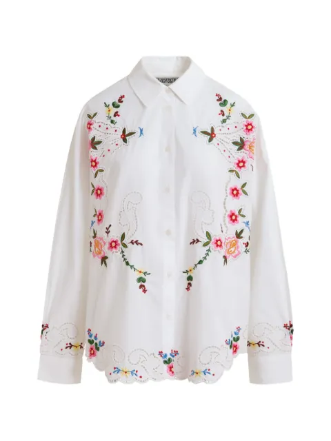 Essentiel Antwerp Jayme floral-embroidered cutwork-detail shirt