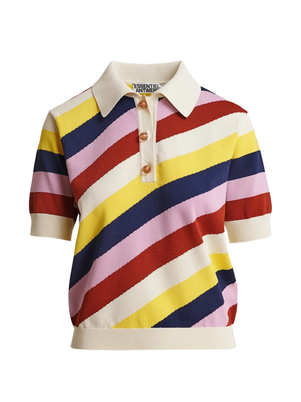 Essentiel Antwerp Jollow striped polo top - Toni neutri