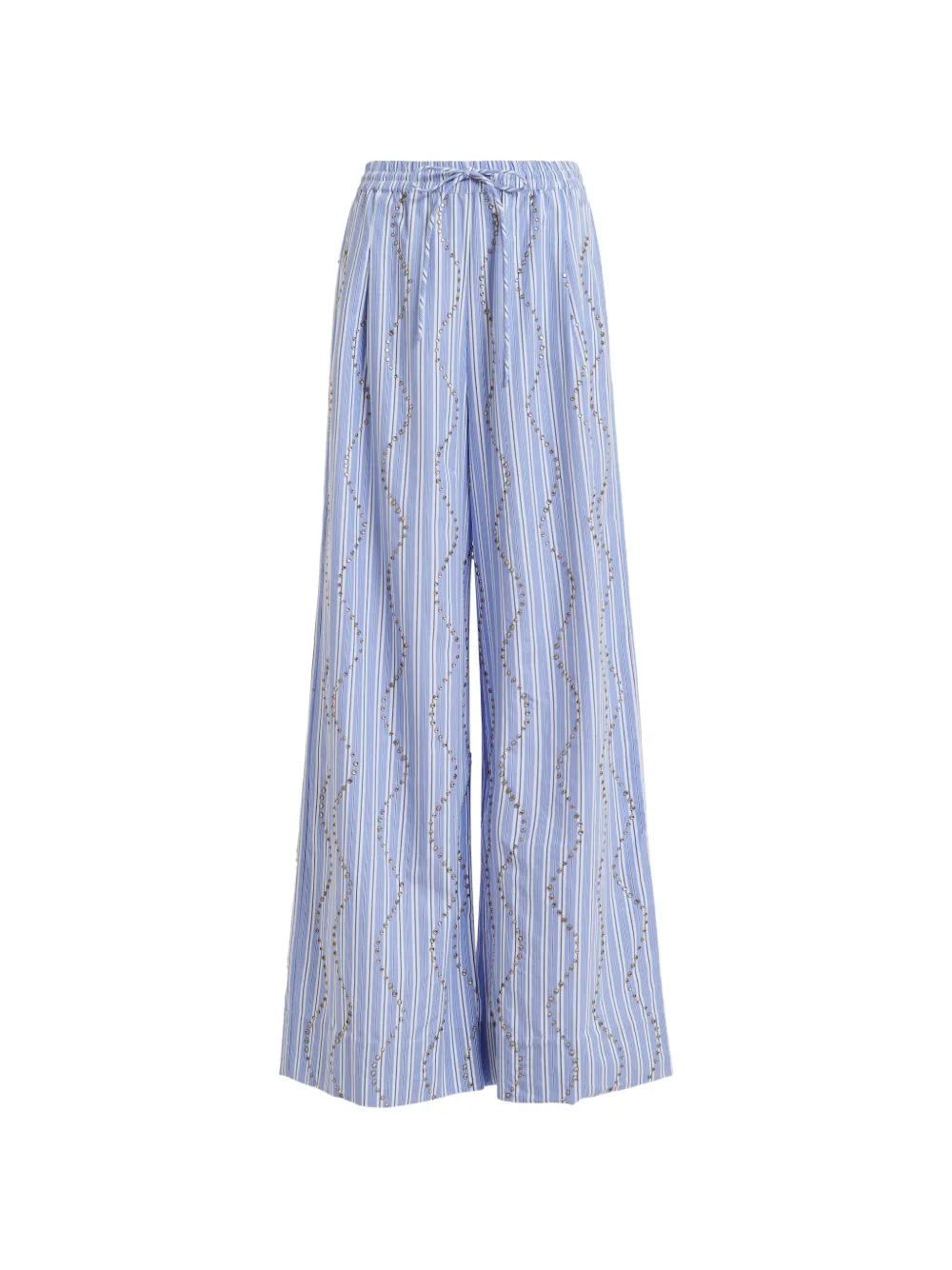 Essentiel Antwerp Jendall rhinestone-embellished striped trousers - Blu