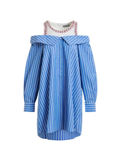 Essentiel Antwerp Jori striped layered mini shirt dress