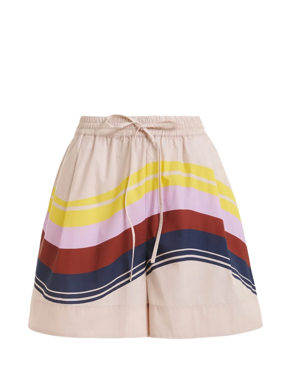Essentiel Antwerp stripe-print drawstring mini shorts - Toni neutri