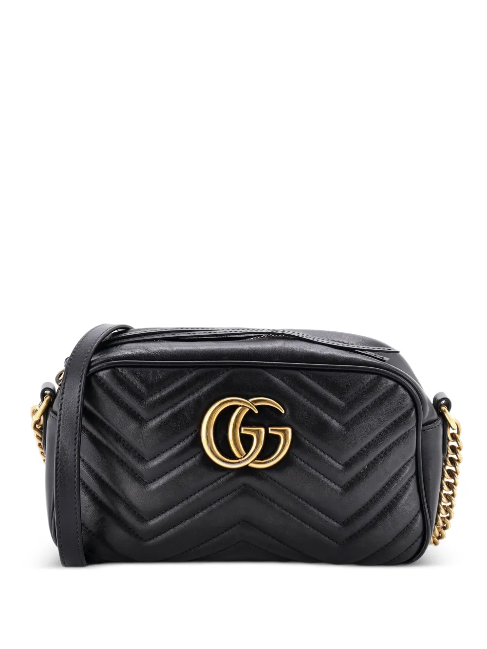 Gucci Pre-Owned Borsa a tracolla GG Marmont piccola in pelle matelassé - Nero