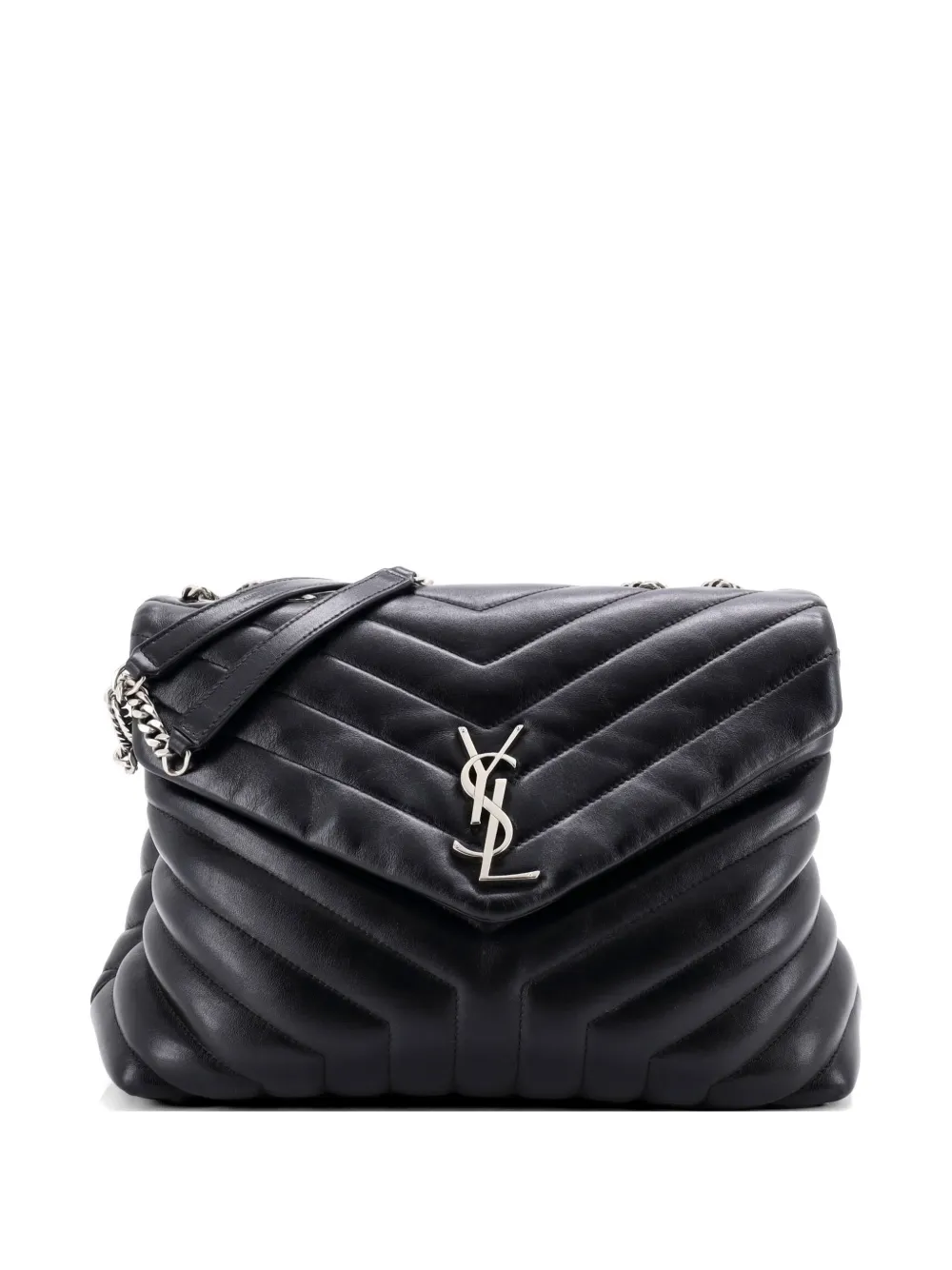 Saint Laurent Pre-Owned Loulou Matelasse Chevron Leather Medium shoulder bag - Nero