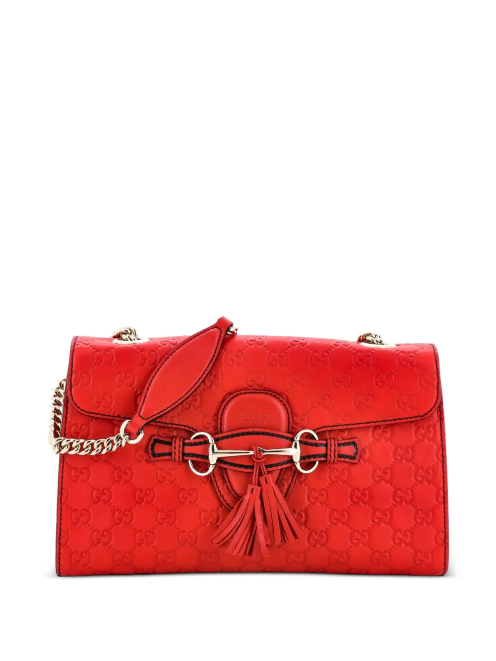 Gucci Pre-Owned Emily Chain Flap Bag Guccissima Leather Medium shoulder bag - Rosso