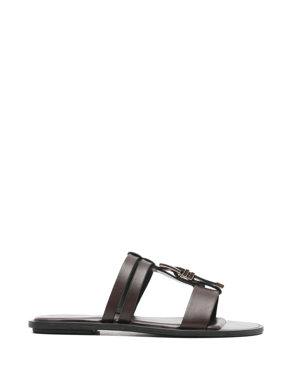 Tamaris Buckle-detail Multi-strap Flat Sandals In Brown
