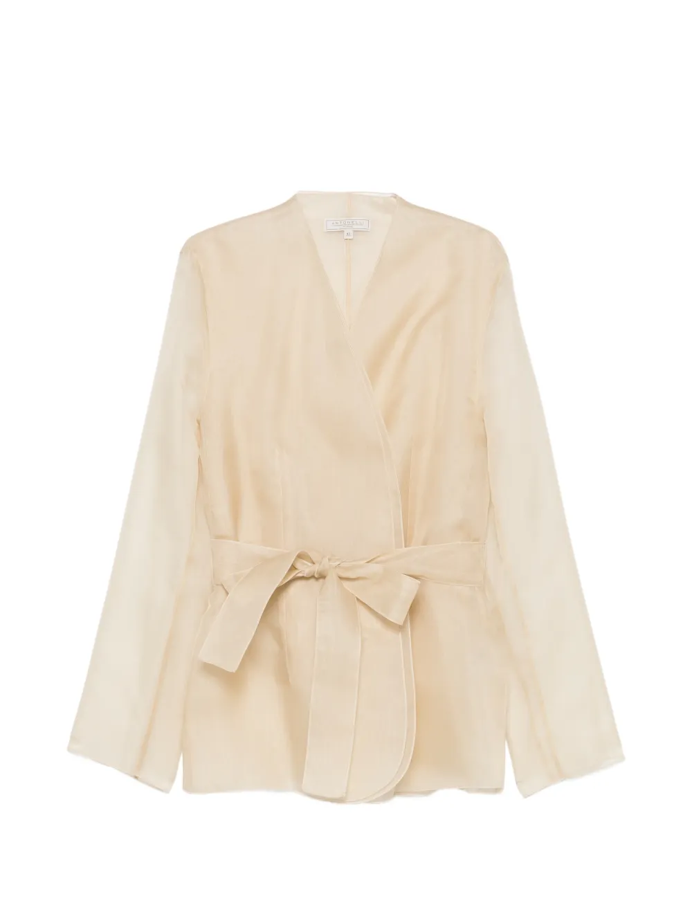 Antonelli Elia belted semi-sheer jacket - Toni neutri