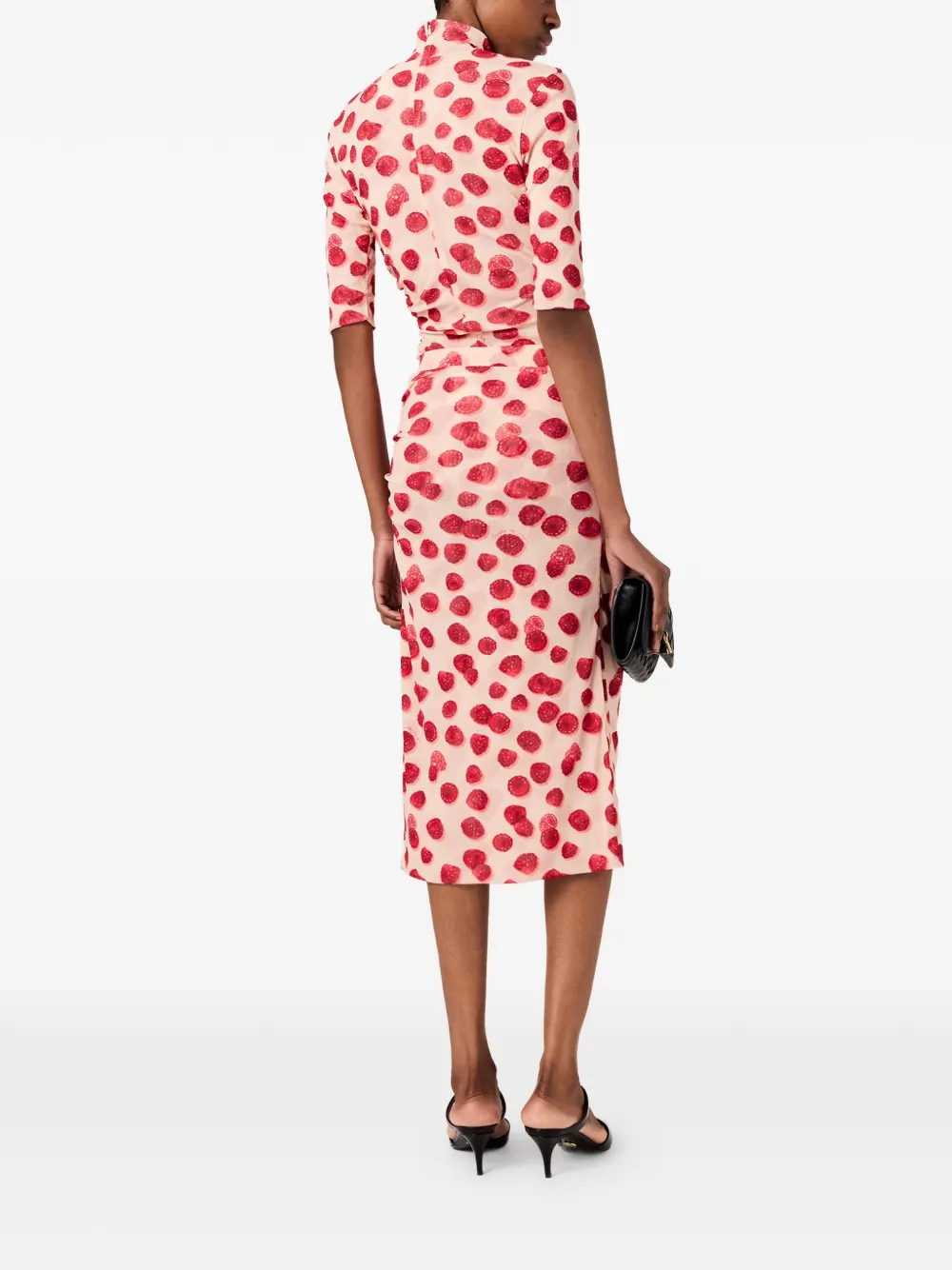 Stella McCartney Top met frambozen-print en ruches Roze