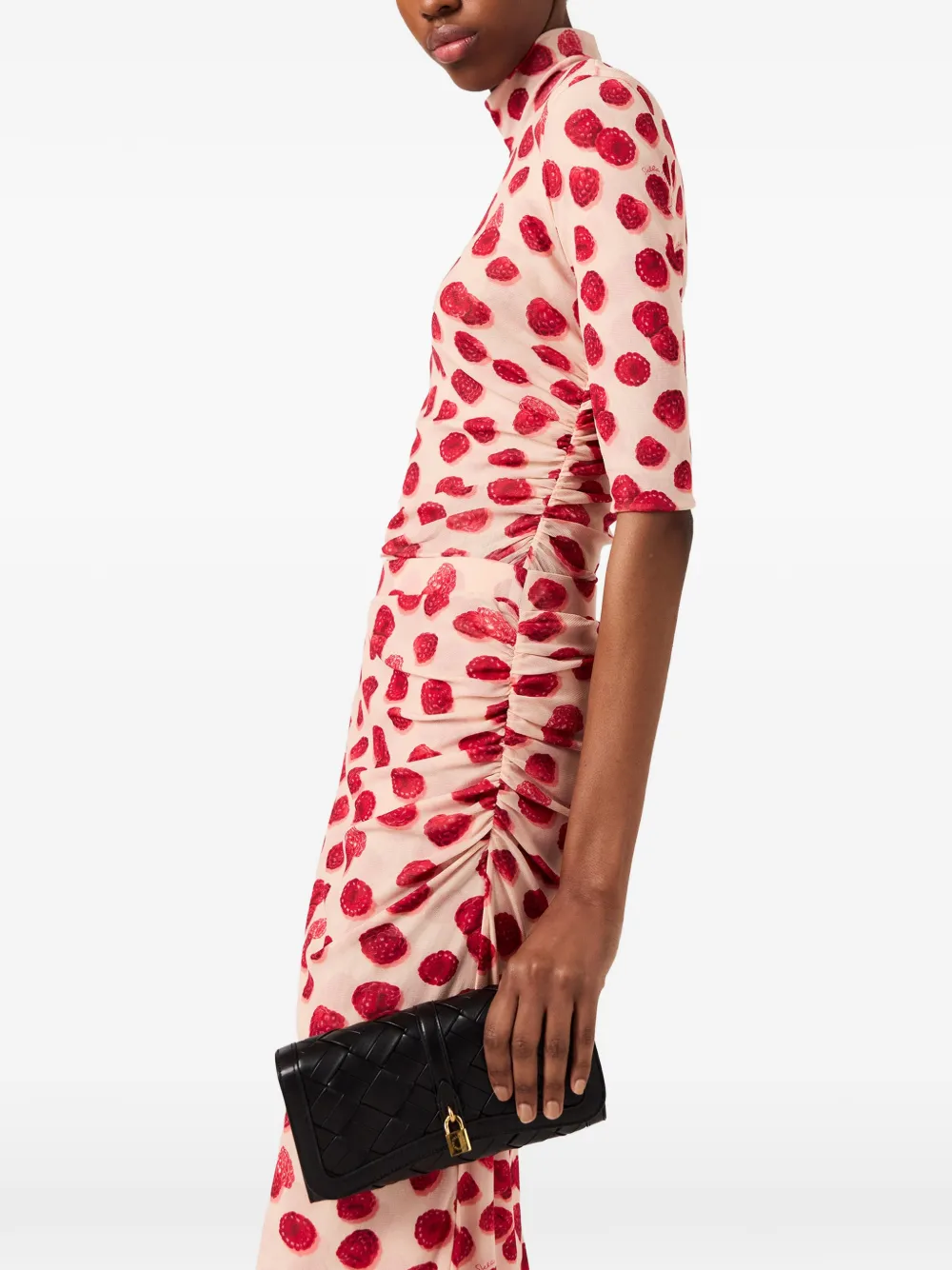 Stella McCartney Top met frambozen-print en ruches Roze