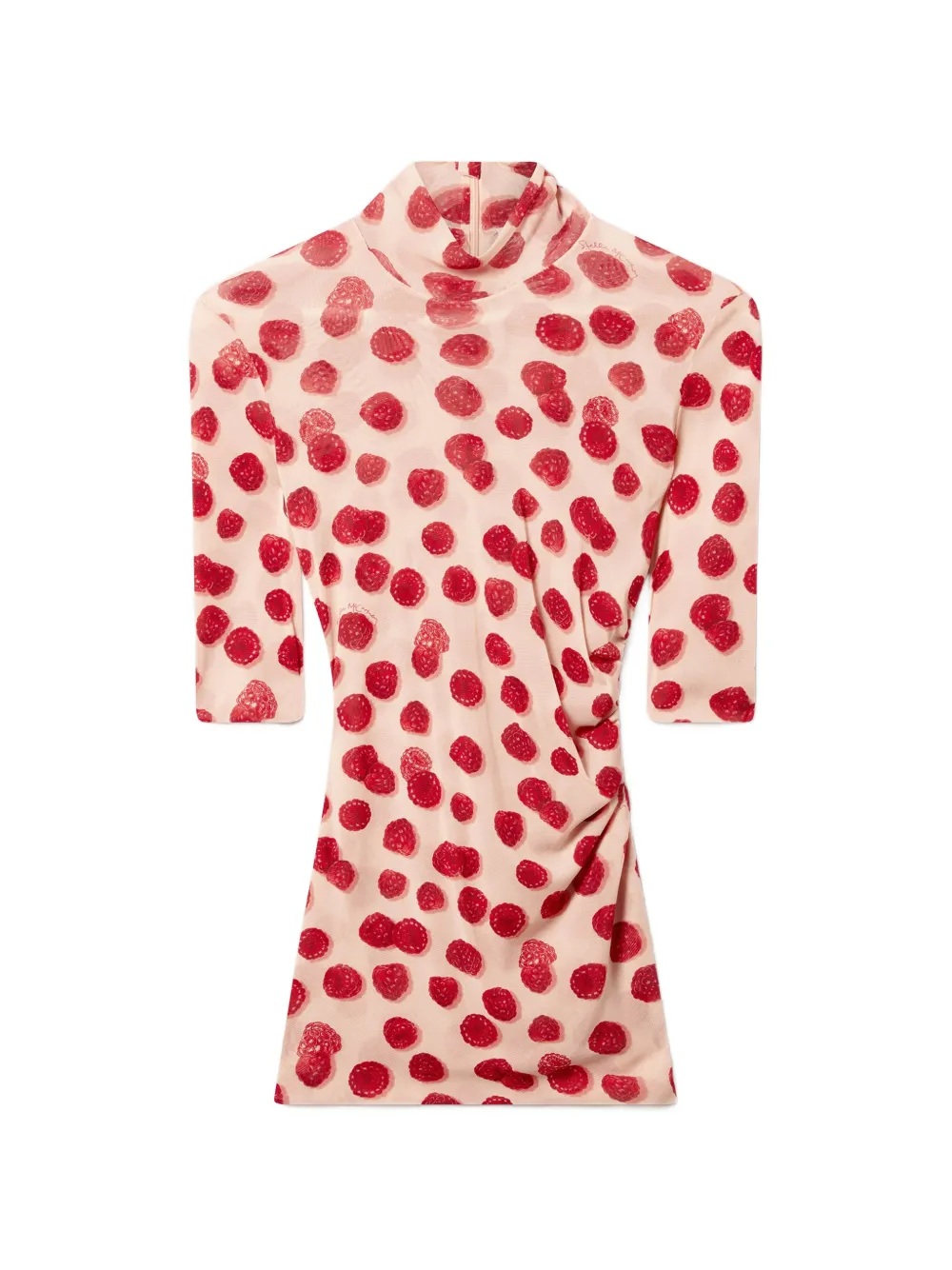 Stella McCartney raspberry-print ruched top - Rosa