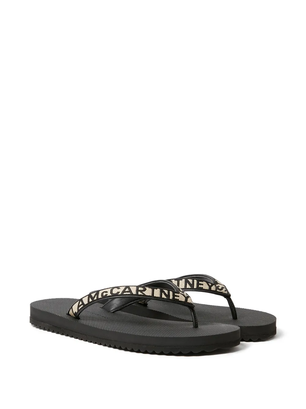 Stella McCartney logo-detail thong-strap sandals Zwart