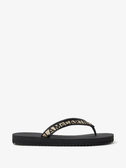 Stella McCartney logo webbed thong sandals