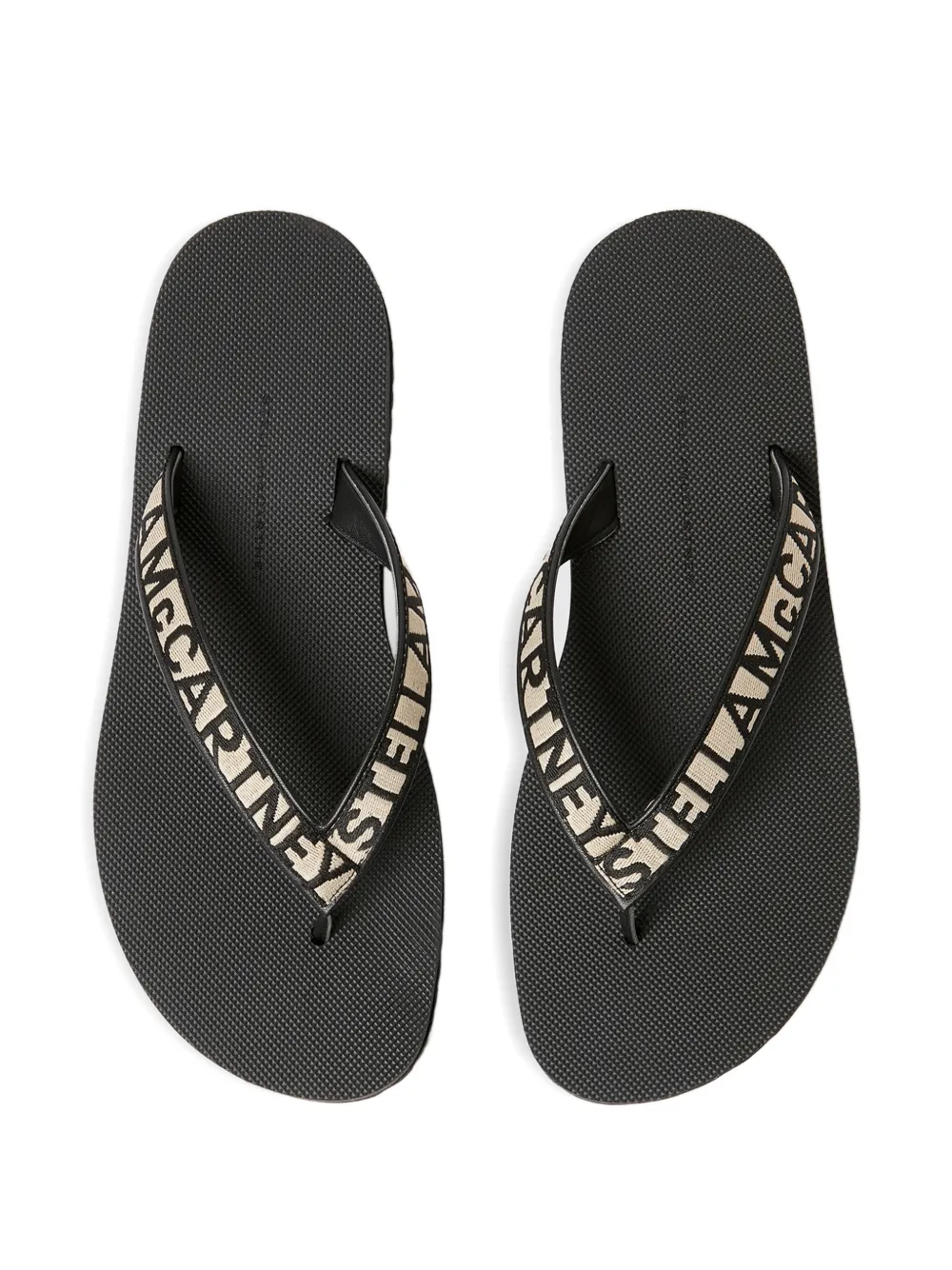 Stella McCartney logo-detail thong-strap sandals Zwart