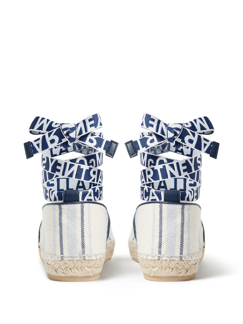 Stella McCartney Gaia gestreepte espadrilles met striksluiting Beige