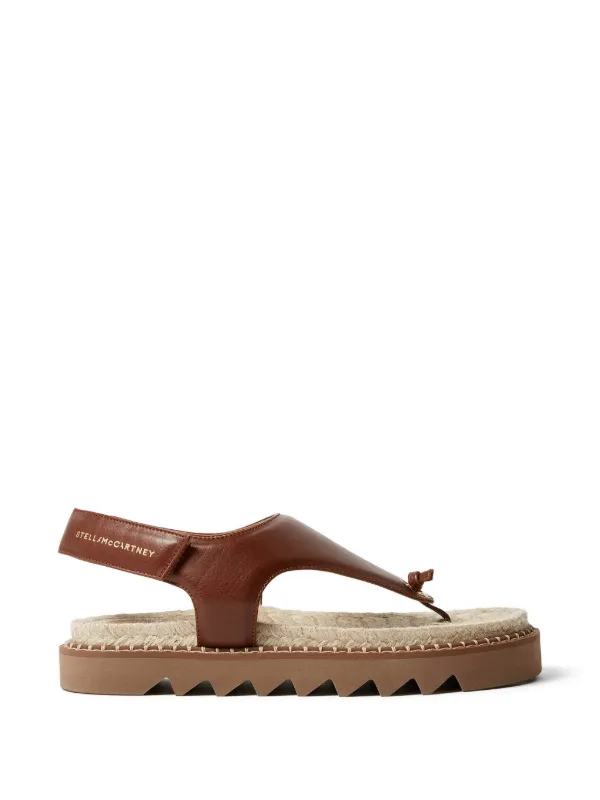 Stella McCartney Gaia Thong Flat Sandals in Brown