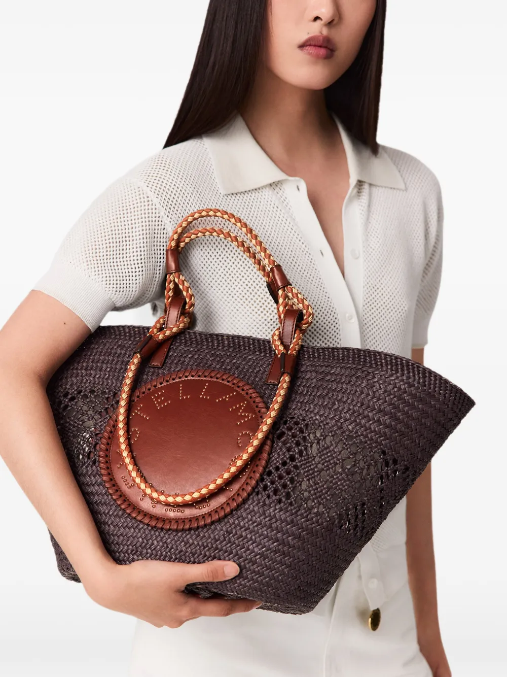 Stella McCartney Grote Basket tas met touw Bruin