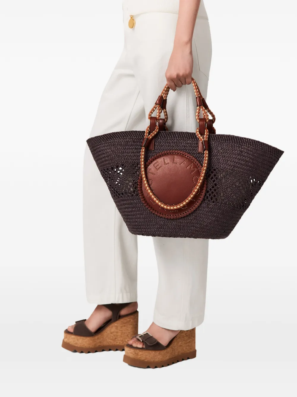 Stella McCartney Grote Basket tas met touw Bruin
