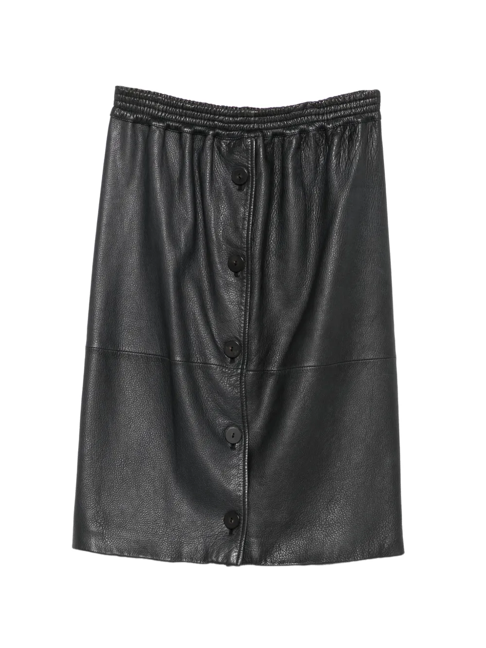 Valentino Garavani Pre-Owned 1990s button-up leather midi skirt - Nero