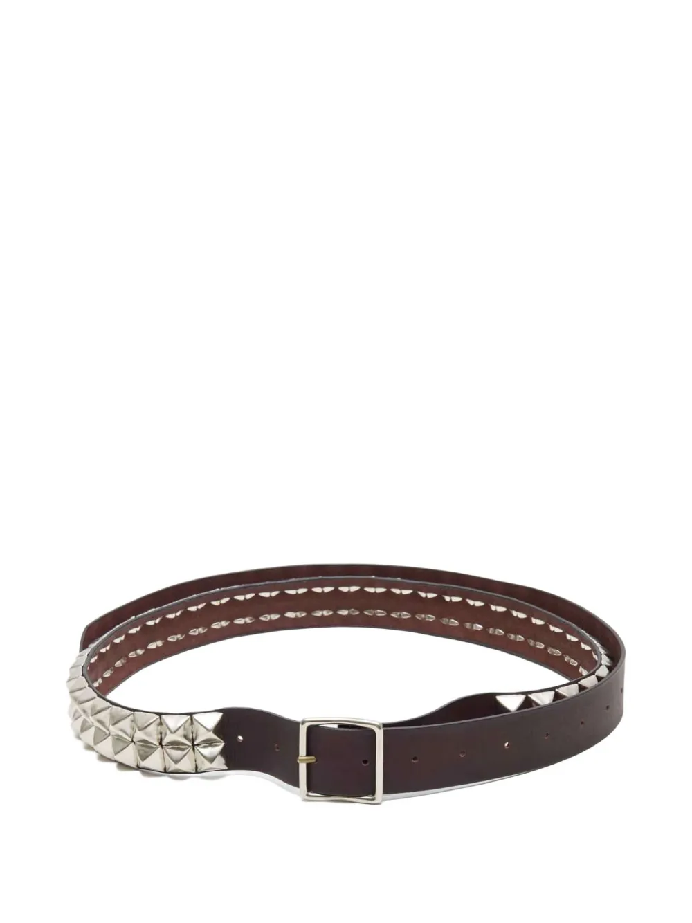 Undercover studded leather belt - Marrone