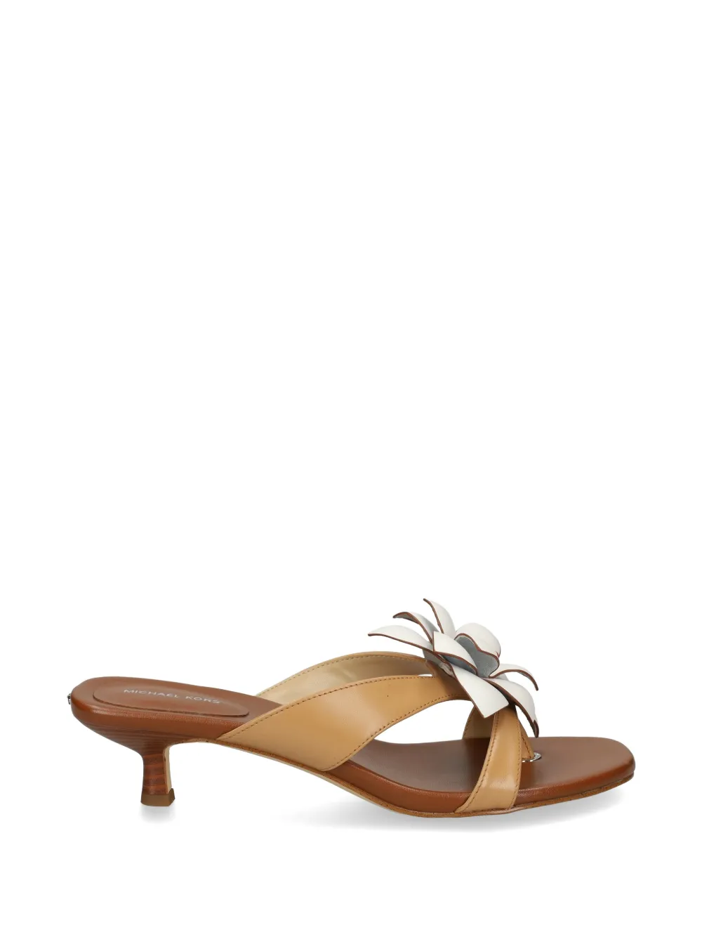 Michael Kors floral-applique leather sandals Beige