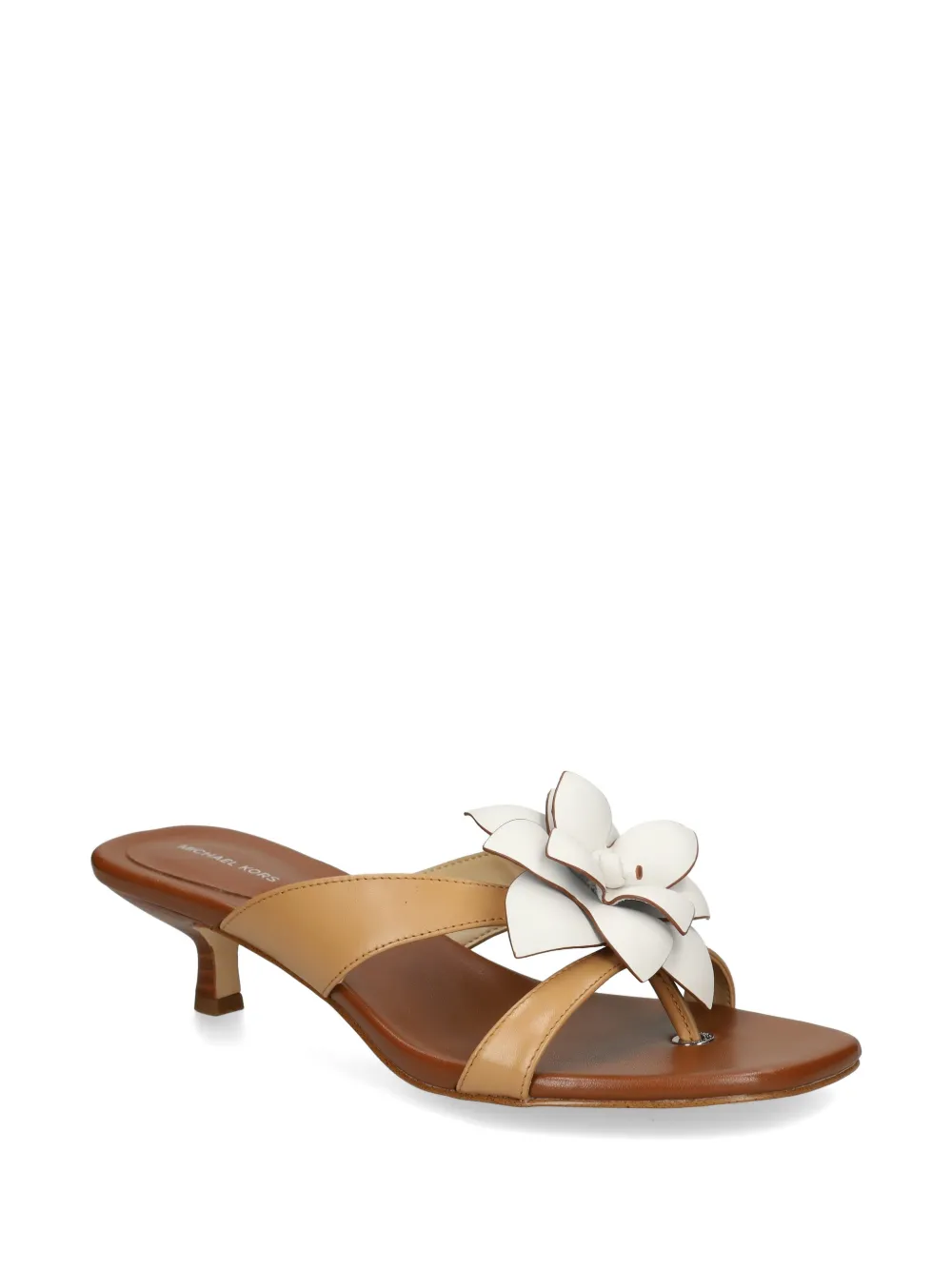 Michael Kors floral-applique leather sandals Beige