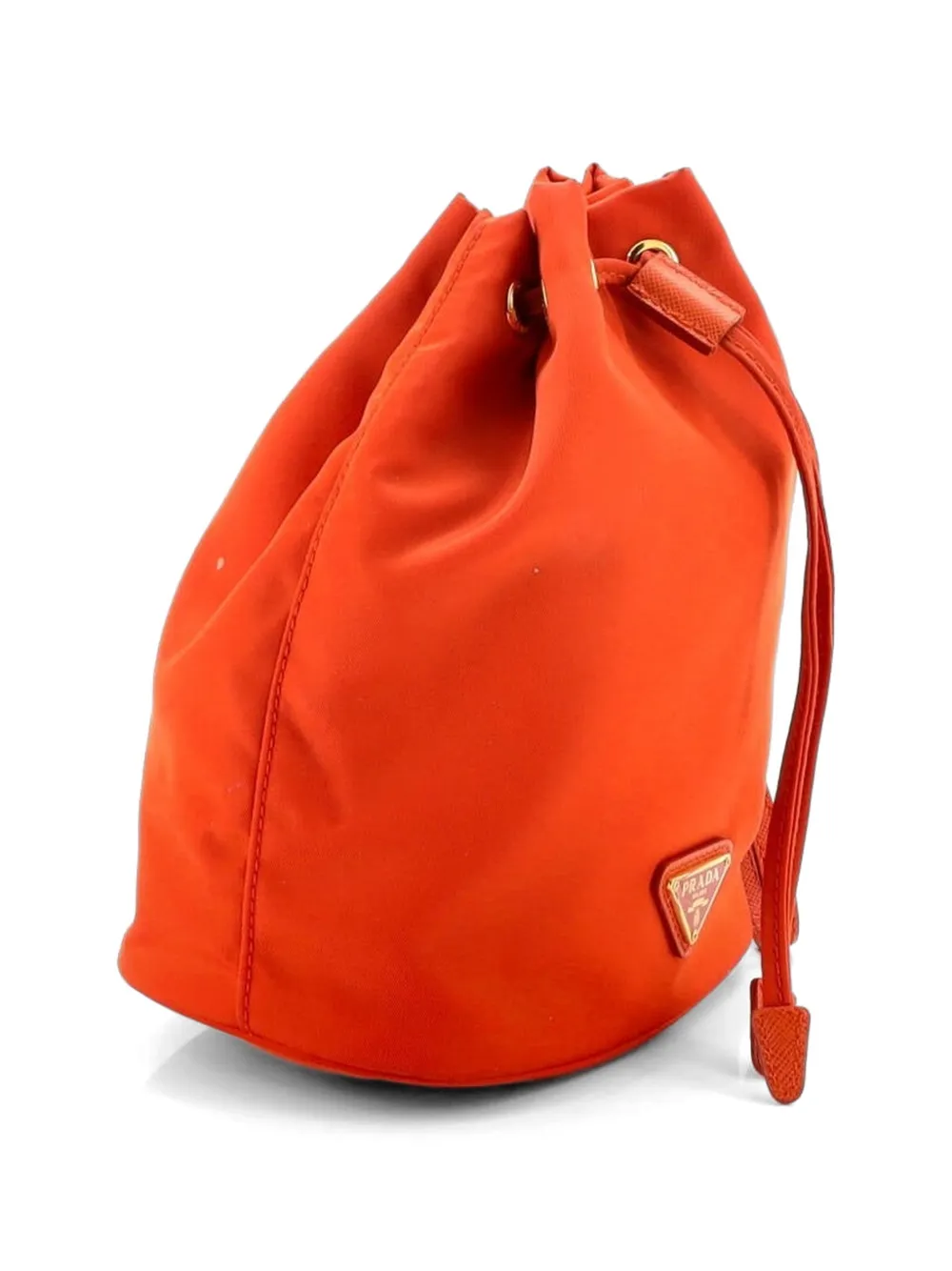  Prada Pre-owned Bolso Bombonera Drawstring Tessuto Pequeño - Naranja 