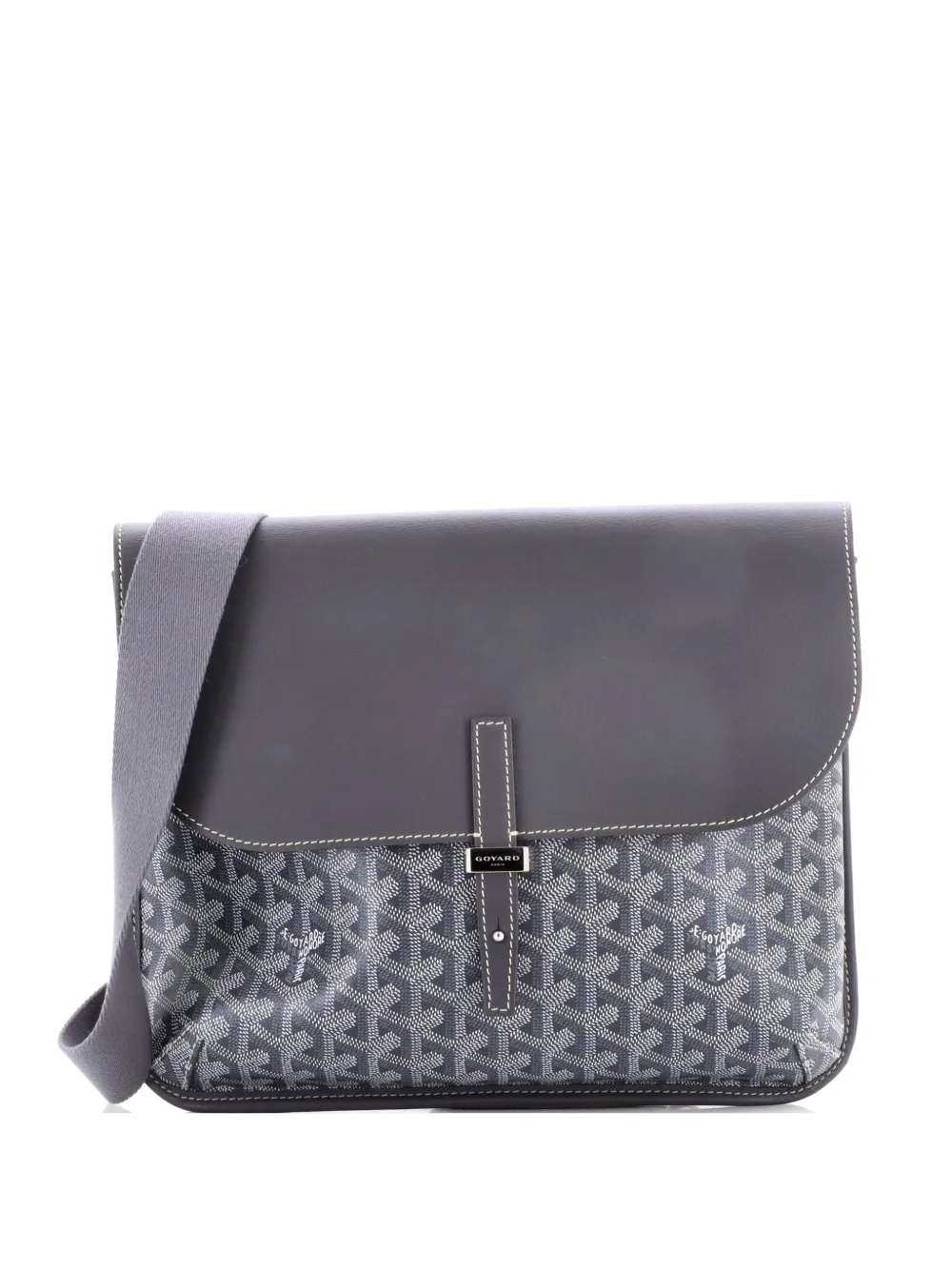 Goyard Pre-Owned Coursier Messenger Bag Coated Canvas and Leather crossbody bag - Grigio