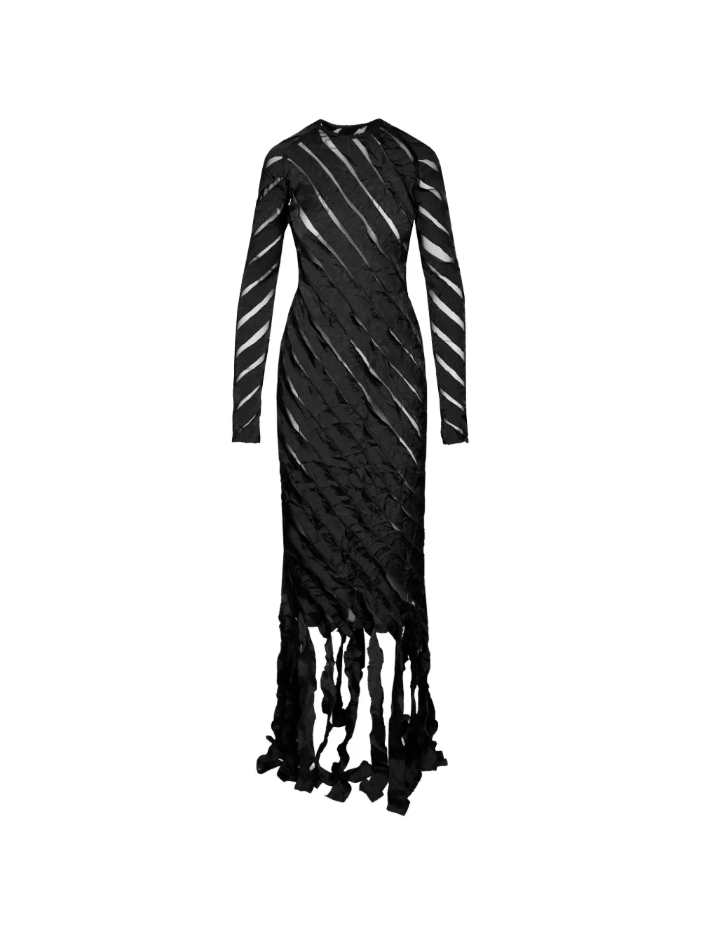 Ioana Ciolacu Spiral fringed maxi dress - Nero