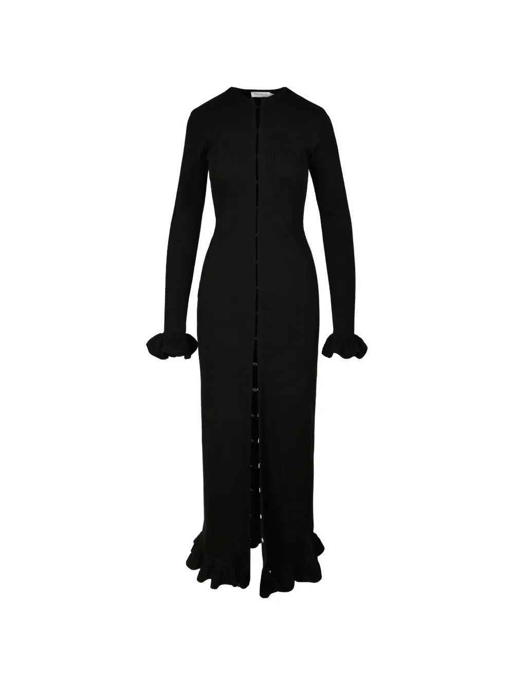 Ioana Ciolacu Daffodil ruffled-trim maxi dress - Black