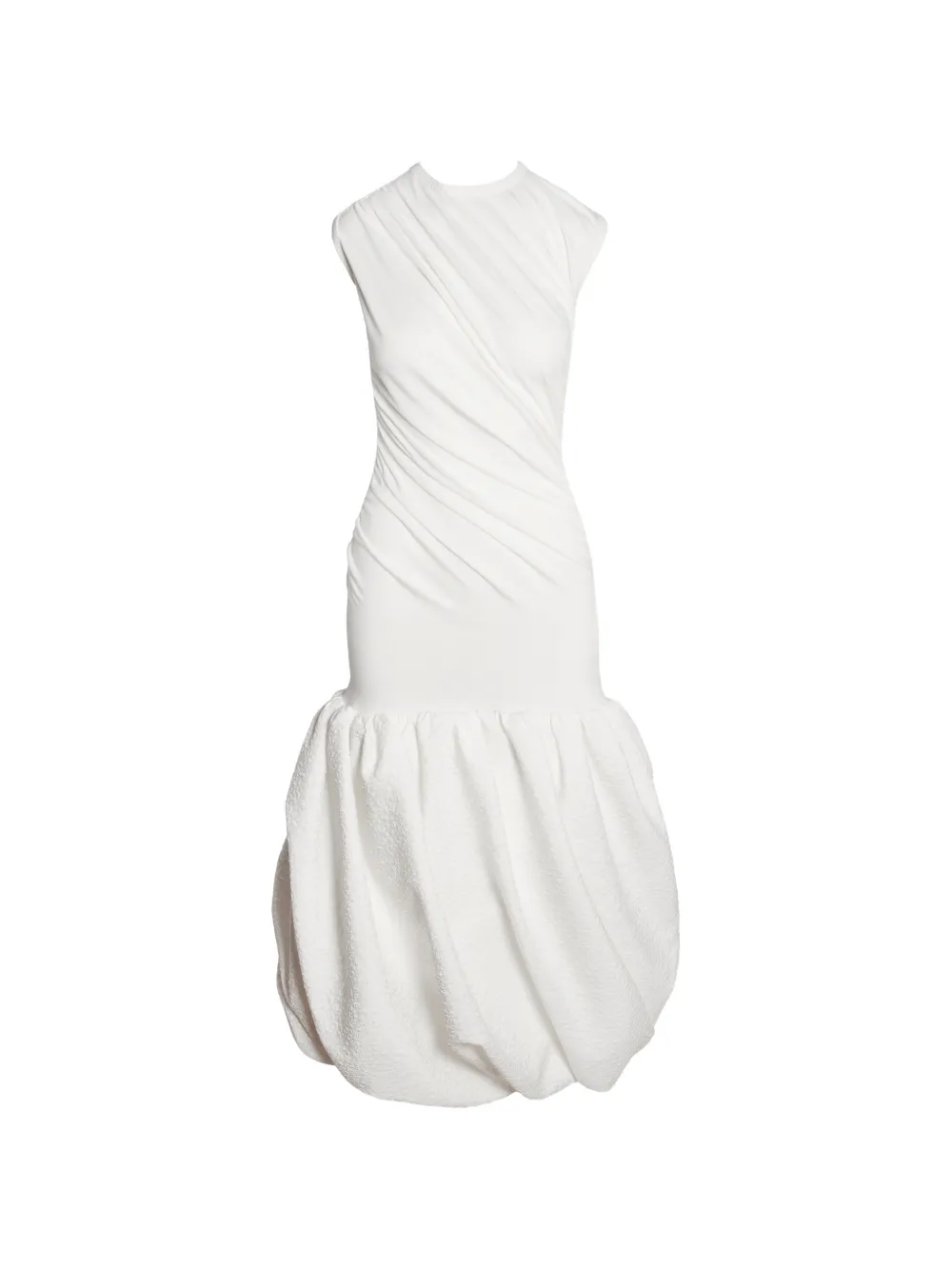 Ioana Ciolacu ripple balloon midi dress - Bianco