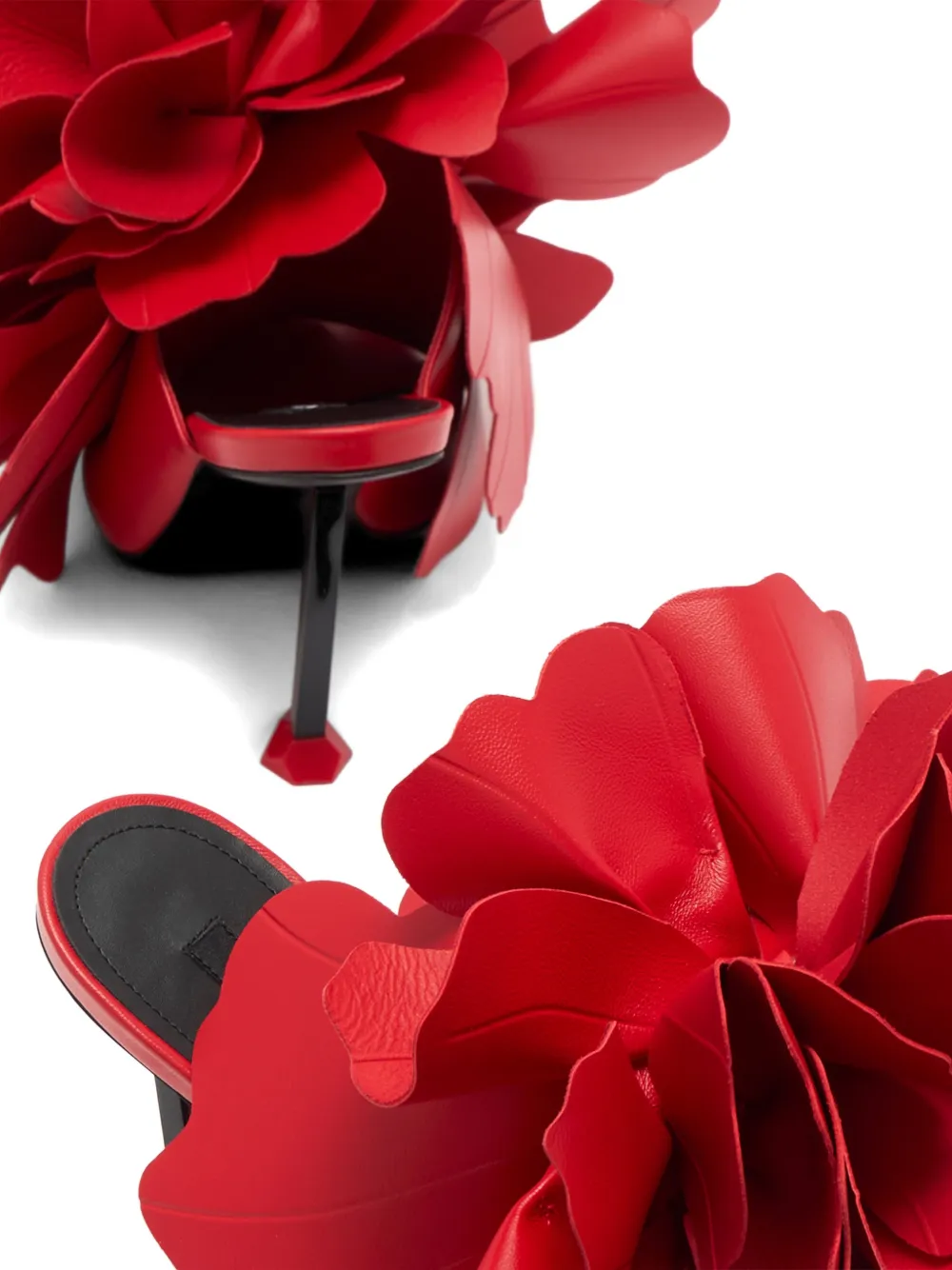 Givenchy Boudoir floral-appliqué leather heeled sandals Rood