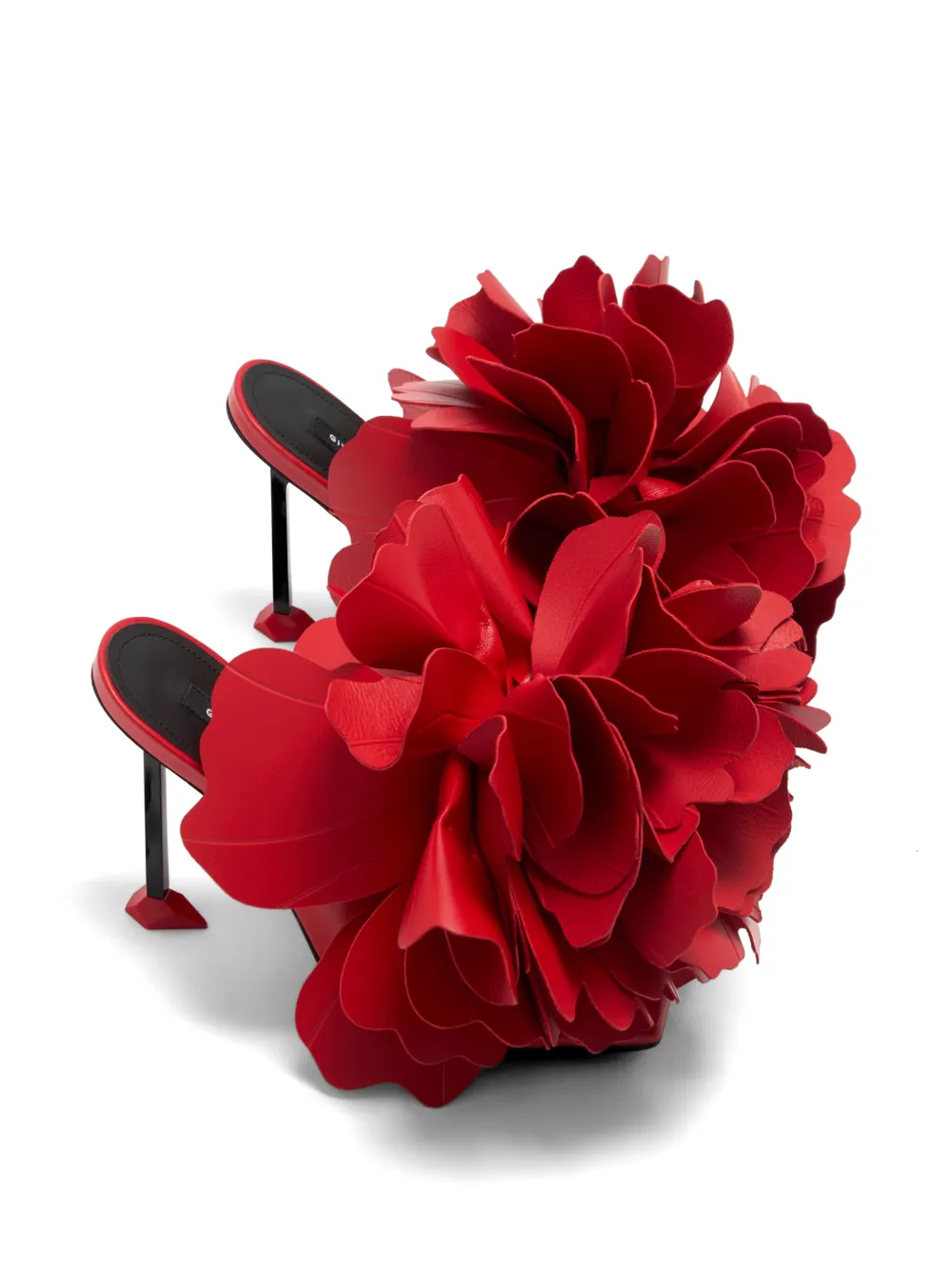 Givenchy Boudoir floral-appliqué leather heeled sandals Rood