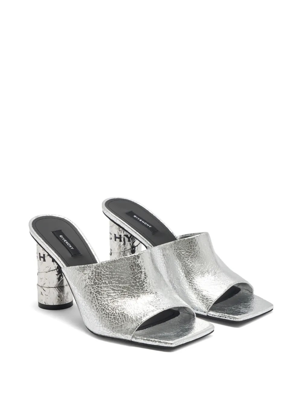 Givenchy Tape logo-print heeled sandals Zilver