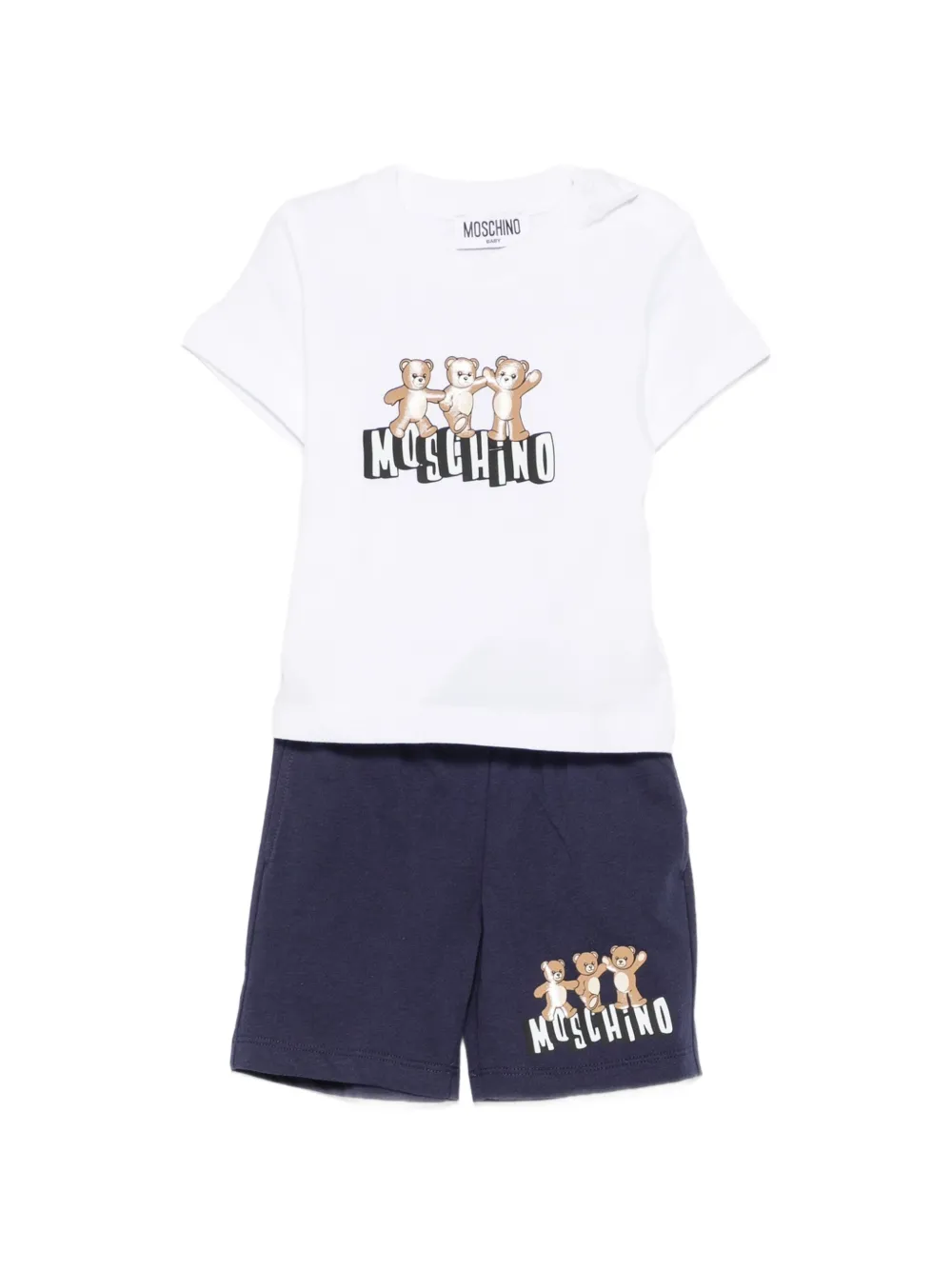 Moschino Kids logo-print T-shirt and shorts set - Bianco