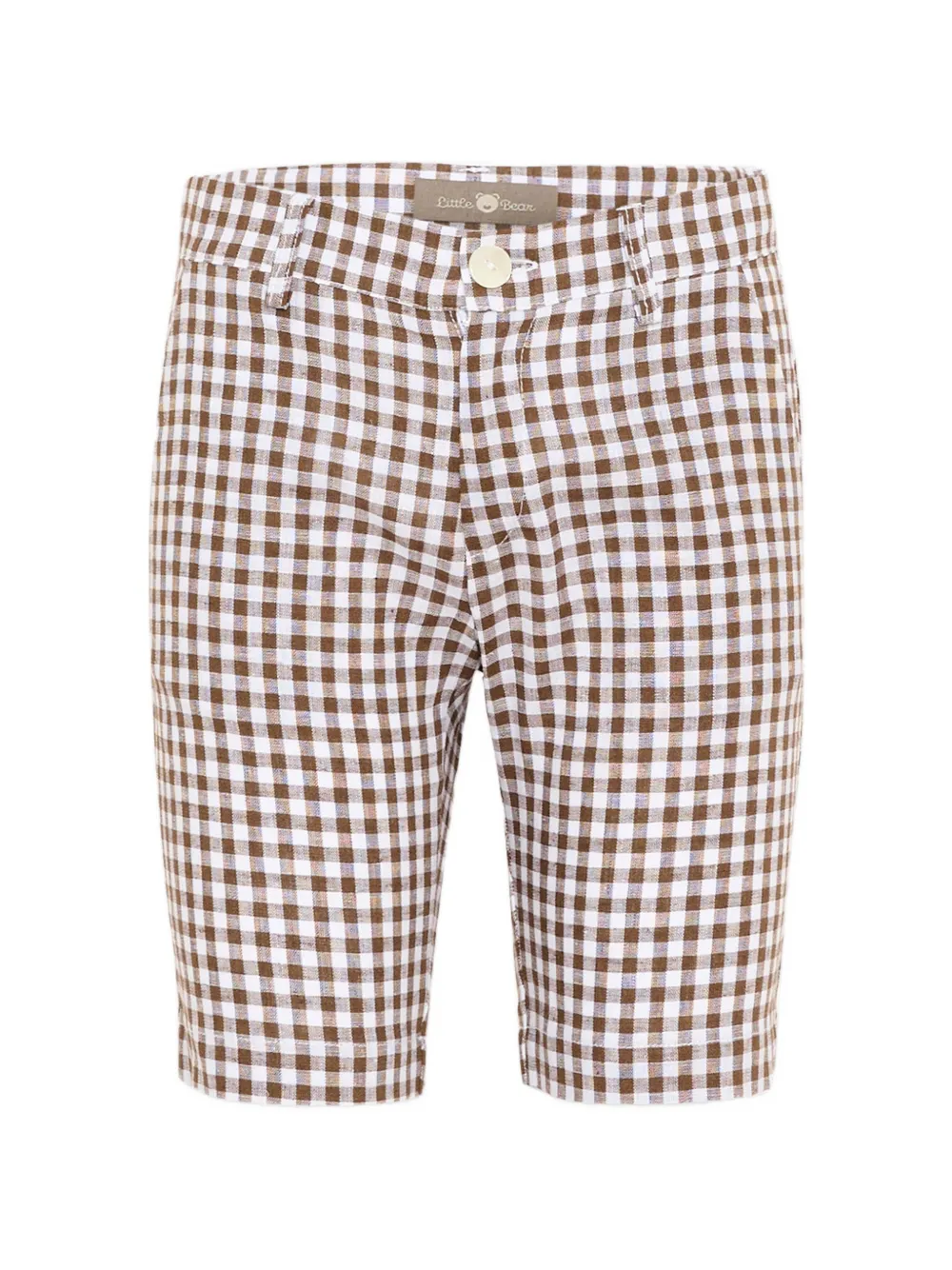 Little Bear gingham-check trousers - Marrone