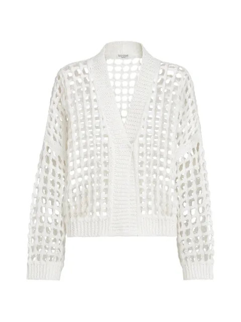 Brunello Cucinelli jute and cotton net cardigan