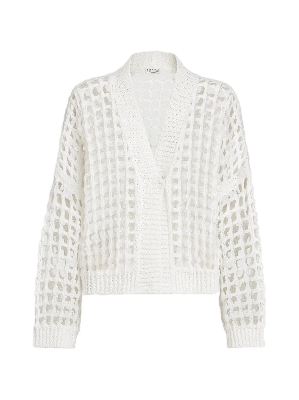 Brunello Cucinelli Juten en katoenen vest Wit