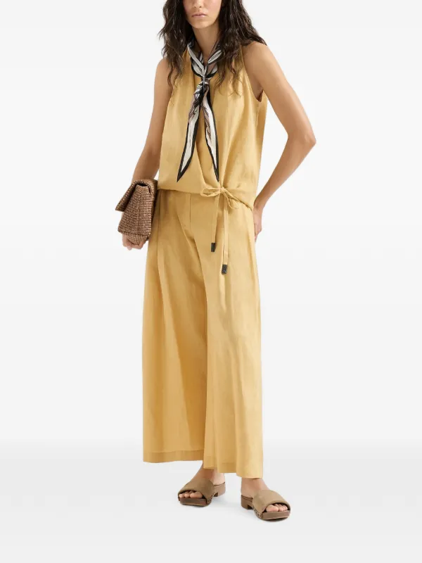 Brunello Cucinelli リネン ラップベスト | イエロー | FARFETCH JP