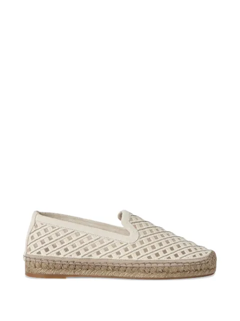 Brunello Cucinelli precious net espadrilles in cotton and suede