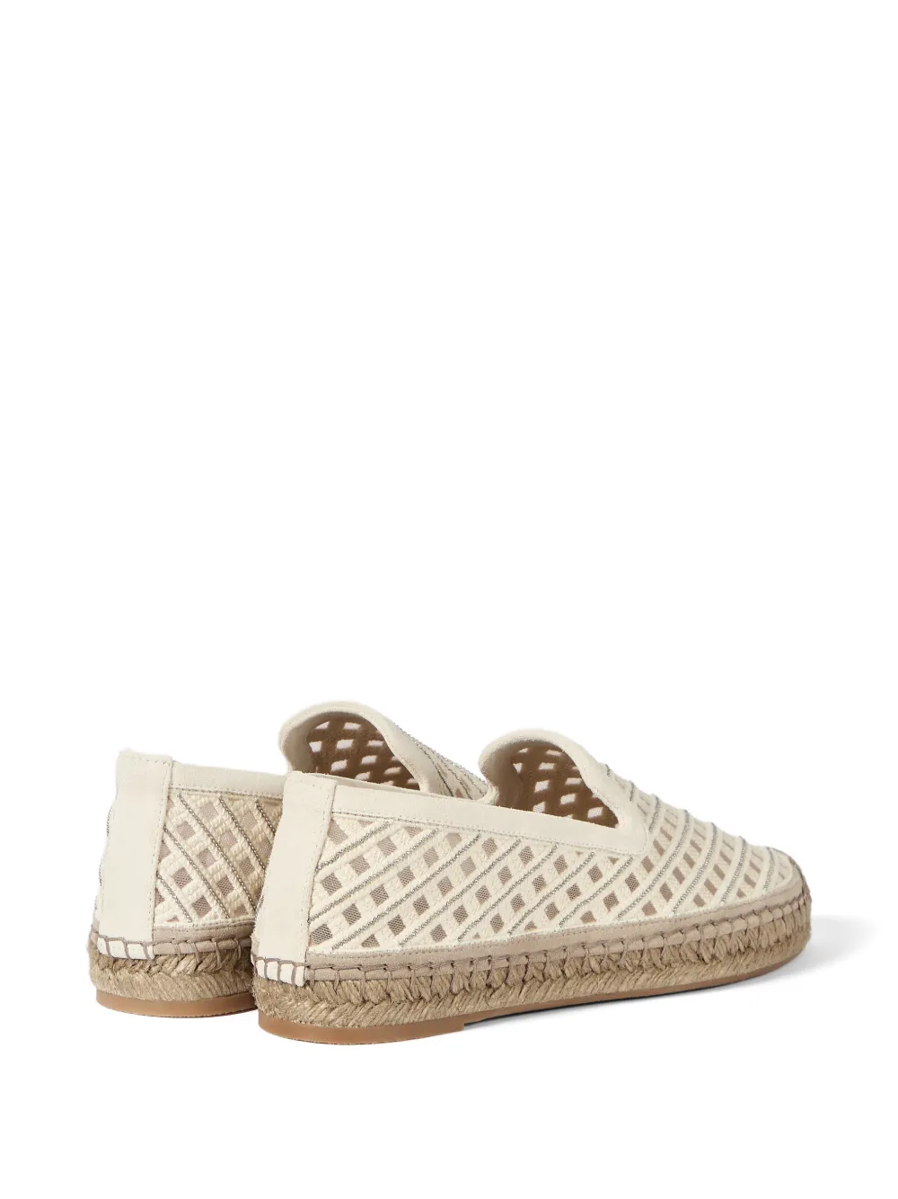 Brunello Cucinelli Espadrilles van katoen en suède Beige