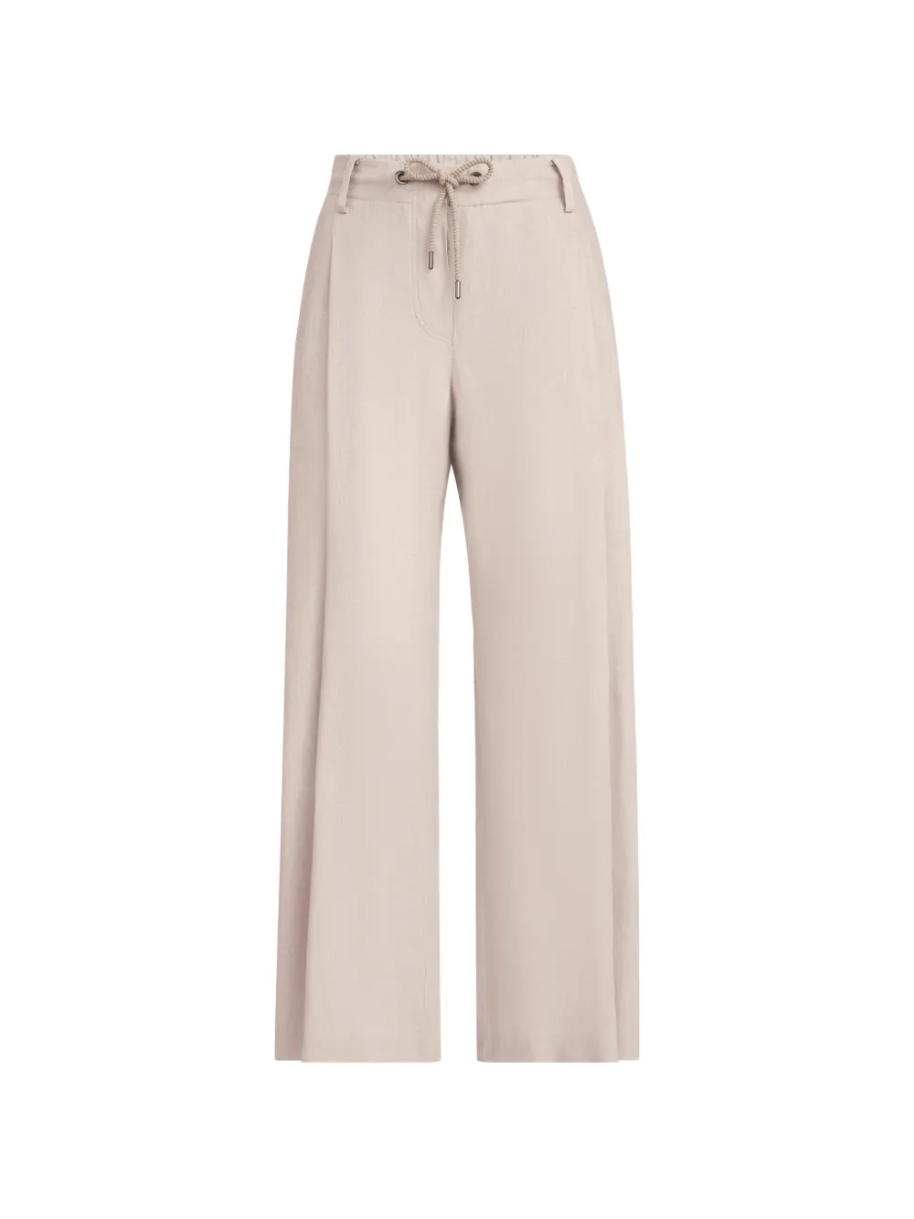 Brunello Cucinelli linen trousers with drawstring and monili - Toni neutri