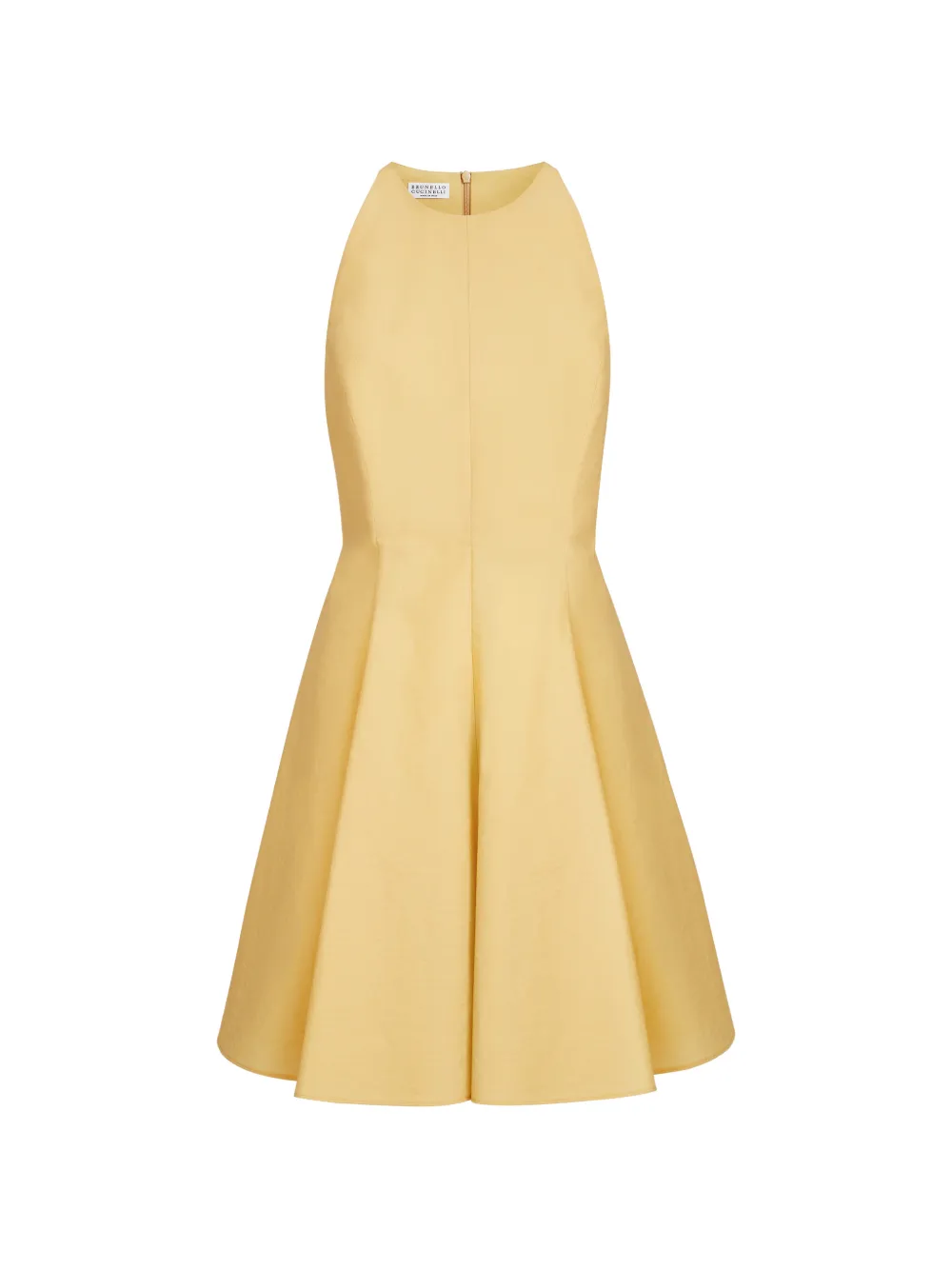 Brunello Cucinelli techno cotton poplin mini dress - Giallo