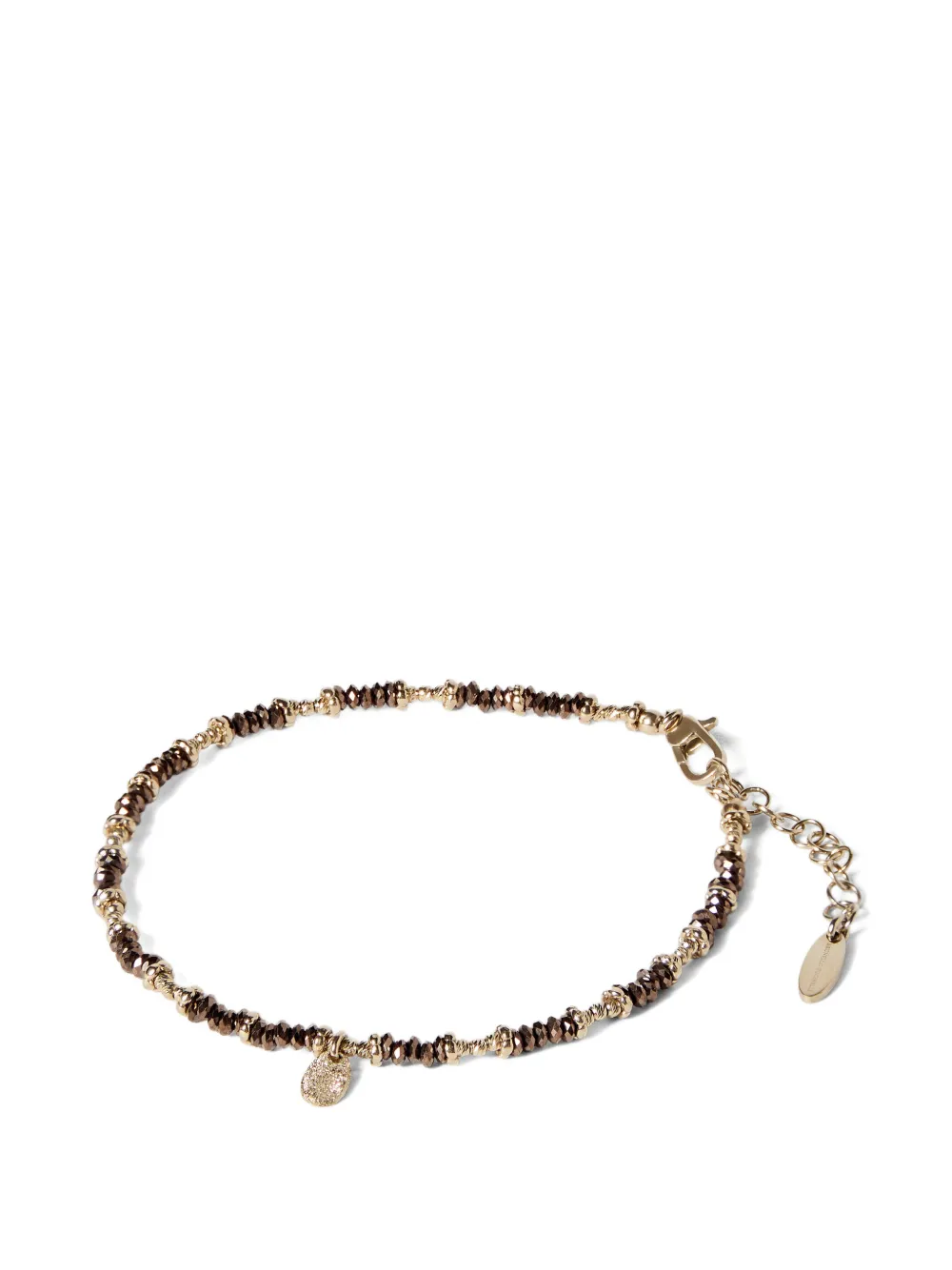 Brunello Cucinelli brown-hematite and sterling silver anklet - Oro
