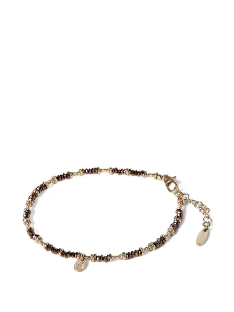 Brunello Cucinelli brown-hematite and sterling silver anklet