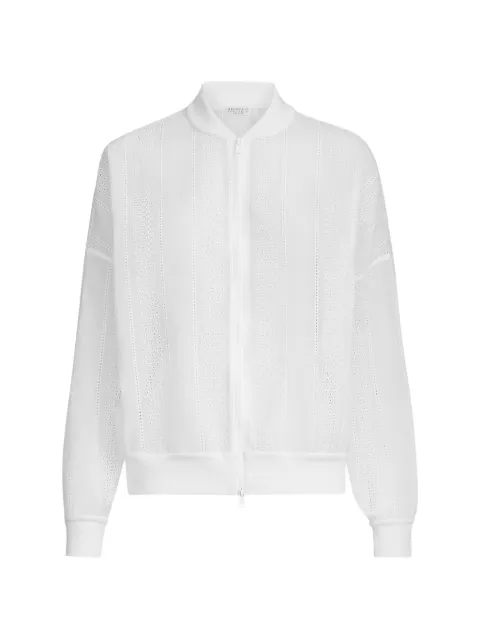 Brunello Cucinelli chaqueta bómber con bordado inglés