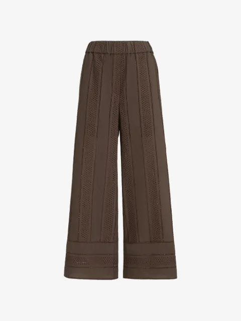 Brunello Cucinelli techno cotton poplin broderie anglaise track trousers