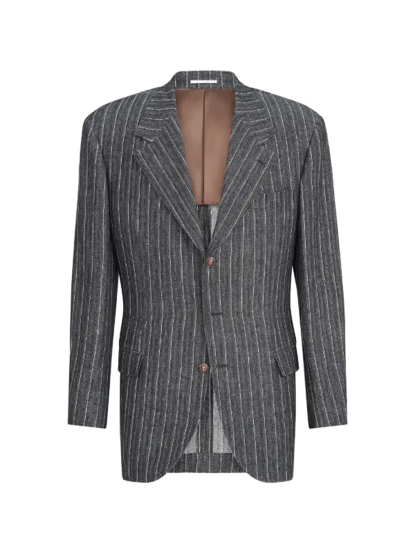 Brunello Cucinelli シェブロン テーラードジャケット | グレー