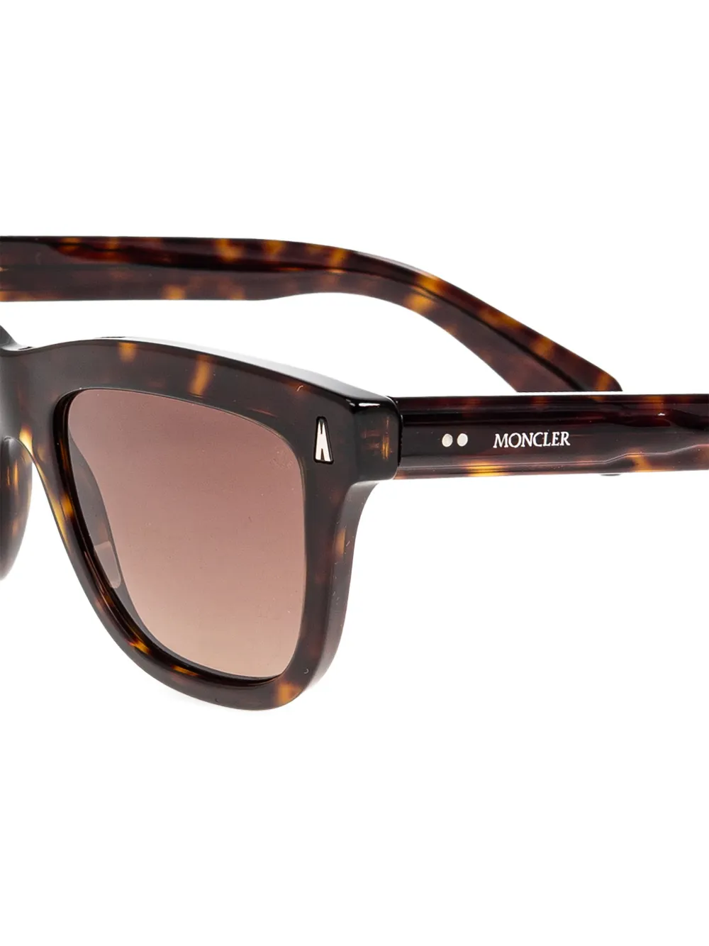 Moncler Eyewear Zonnebril met vierkant montuur en schildpadschild design Bruin